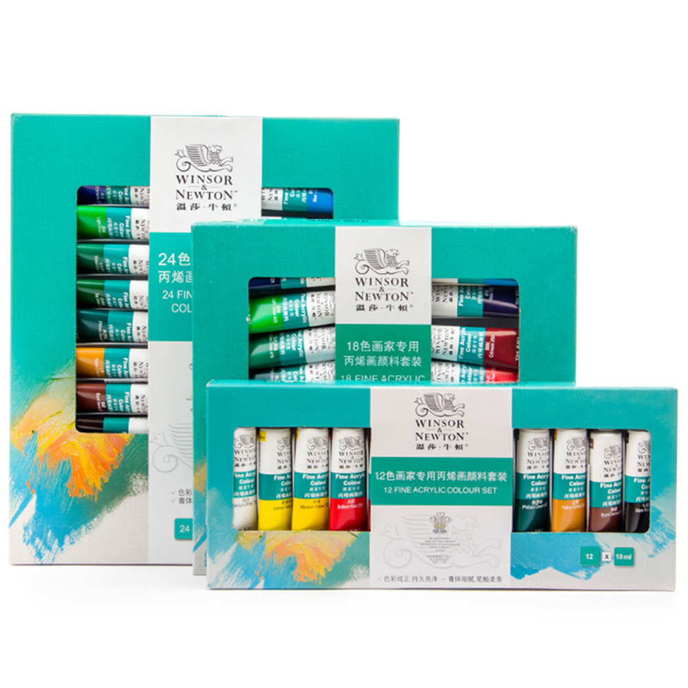 Acrylic Paint Set of 12/18/24/36 (10ml) Acrylic Paint Set for Artist Painter Drawing Painting Art Pigment Supplies
