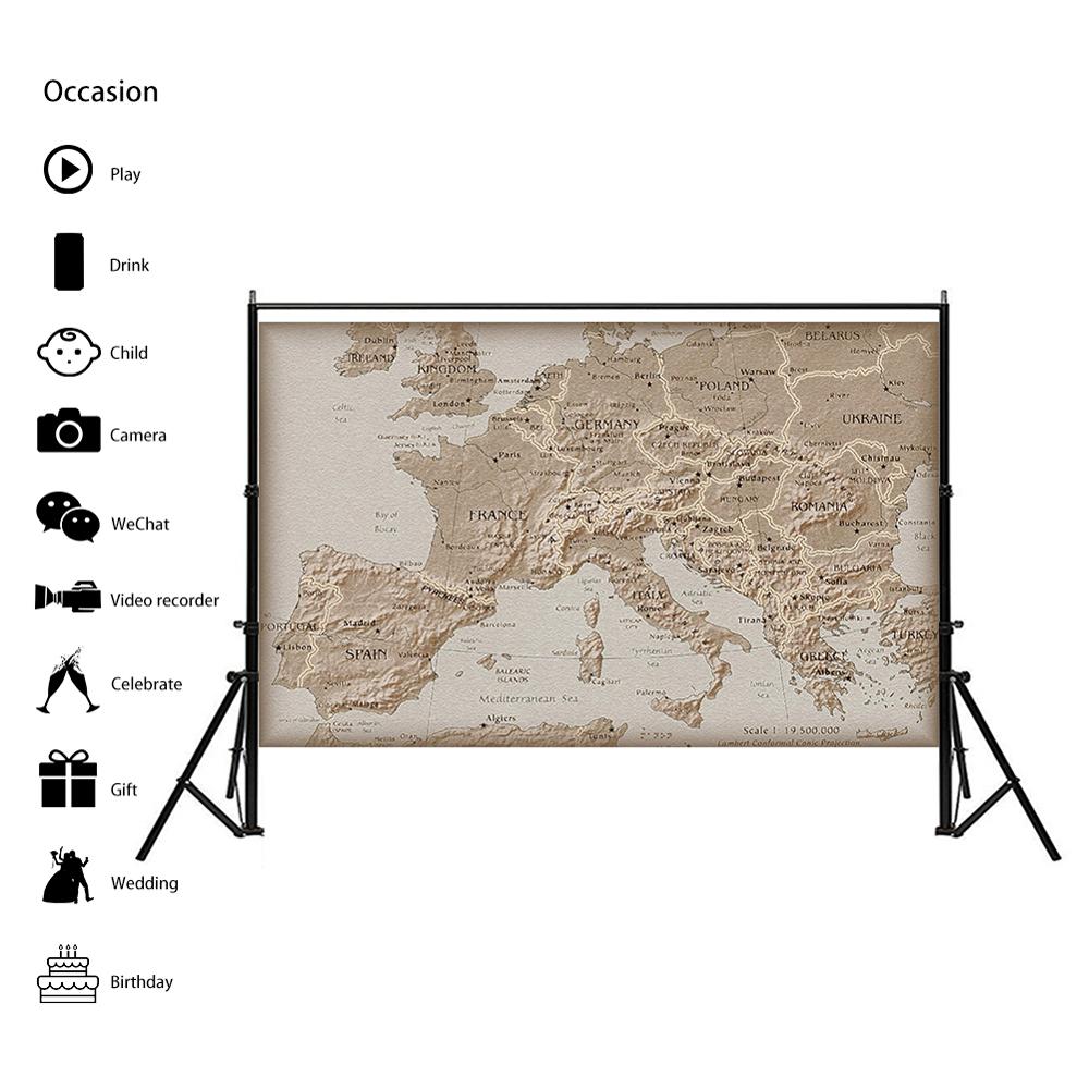 Mapa Simple de Europa no tejido 150x100cm Mapa de estudiante escolar para la educación y el principiante