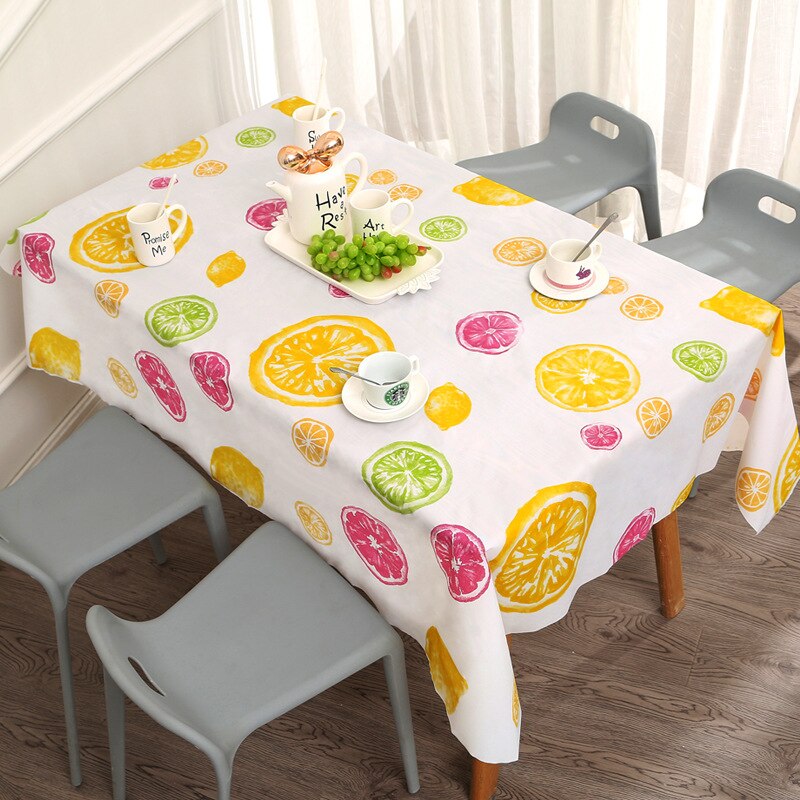 Tablecloth Oil-proof PVC Tablecloth for Dinning Room Party Family Dinner: Orange / 180cmx137cm