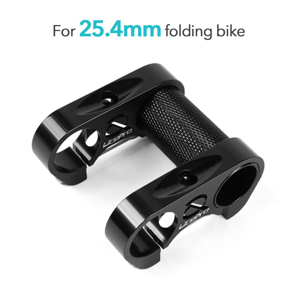 Bicycle Double Stem Riser Super Lightweight Bicyle Handlebar Stem Adjustable Folding Bike Handlebar Stem 25.4mm Bike Handle Part: Black