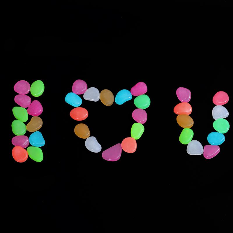 100 stuks lichtgevende keien, kiezelstenen, gloeiend in het donker voor aquarium, aquarium, grinddecoraties voor de tuin