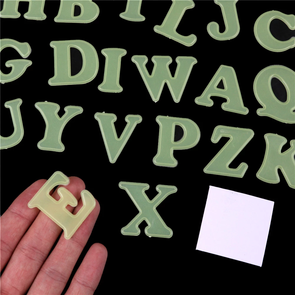 Luminous 26 English Alphabet Letter Absorb Light Glow In The Dark Decor Wall Switch Luminous Alphabet Stickers Child Educational