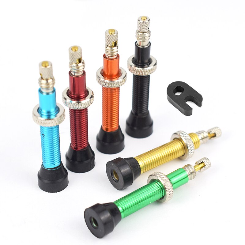 Fiets 2 Stuks Tubeless Legering Stem 48Mm Presta Ventiel Voor Geen Buis Road Mountain Fietsen Tubelss Kit Compatibele Accessoires