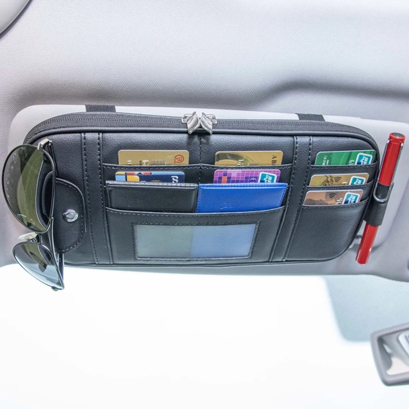 Auto Zonneklep Organisator Opbergdoos Zonnebril Clip Opbergen Opruimen Tas Bill Pen Kaarthouder CD DVD Organisator Auto Accessoires