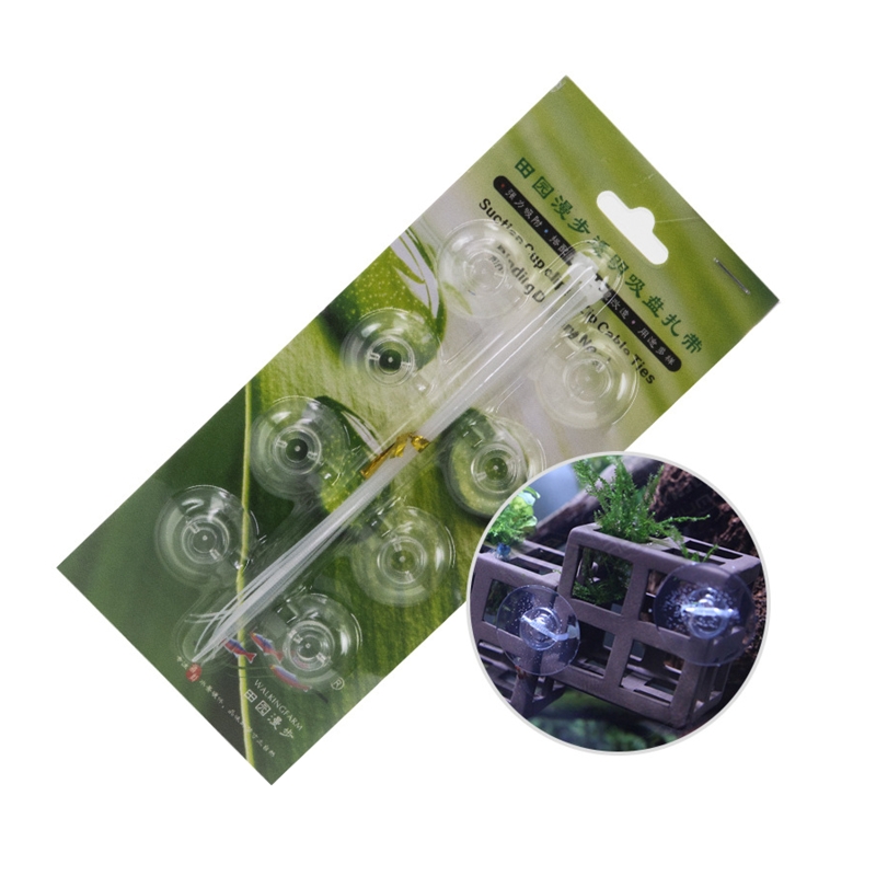 4/8/20 paquetes de ventosas para acuario con bridas de 2,8 cm de diámetro Ventosa de plástico suave transparente para fijación de manguera de pecera