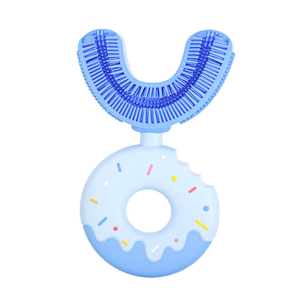 U-Vormige Donut 360 Graden Handmatige Kids Tandenborstel Kinderen: blue-7-14 years old