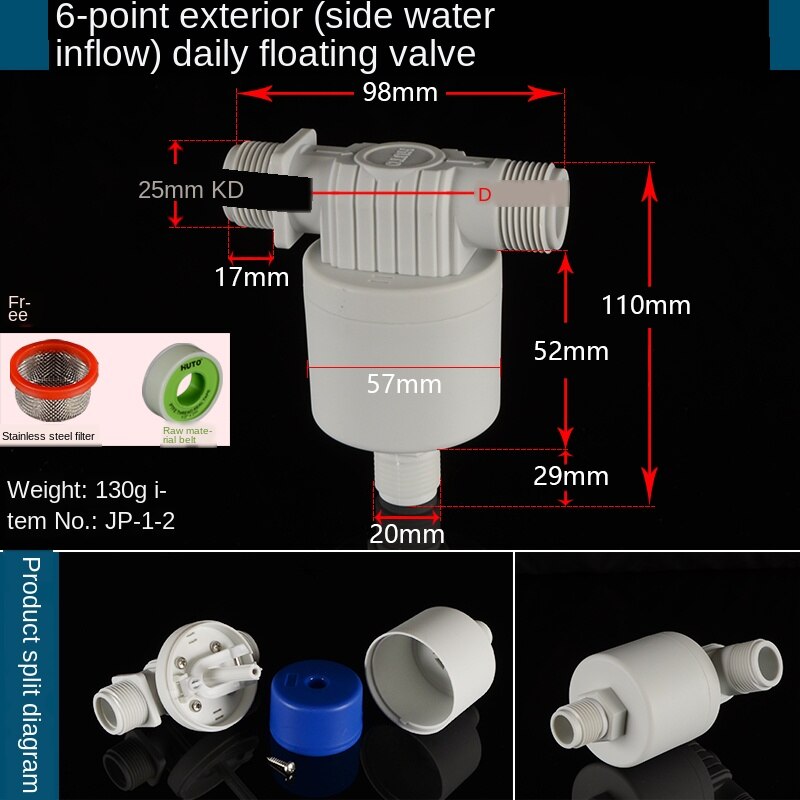 1/2in 3/4in 1 zoll automatische wasserstand Regler schweben Ball ventil Solar- wasser Panzer wasser turm Schwimmbad wasser einlass schalter ventil: JP-1-2
