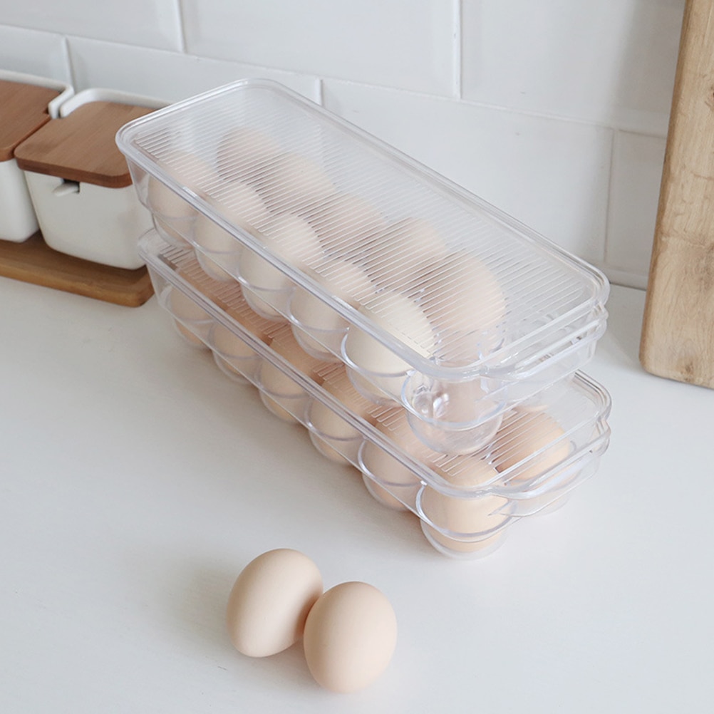 1/2 stk 12 æggebakke tykkere gennemsigtig plast æg opbevaringsbeholder æggeholder til hjemmekøkken køleskab æggesprød