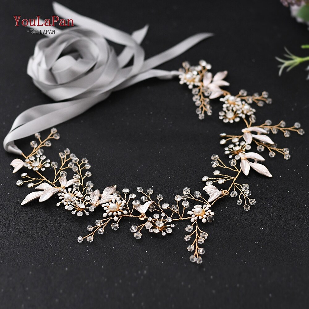 YouLaPan SH294 Simple Bridal Dresses Belt Rose Gold Wedding Dress Accessories Women Waist Belt Flower Bridal Sash Crystal Belt: gray ribbon