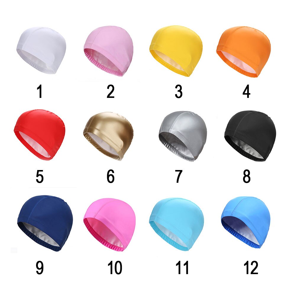 Zwemmutsen met pu-coating, badmutsen voor volwassenen, waterdicht, oren beschermen, badmuts, lang haar, badmuts, gratis maat