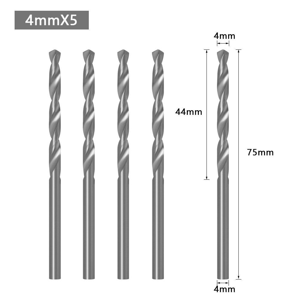 8mm Schaft HSS Holzbearbeitung Senker Bohrer Set Schraube Extractor Remon Abriss Holz Fräser Spiralbohrer Holz: 5pcs 4mm