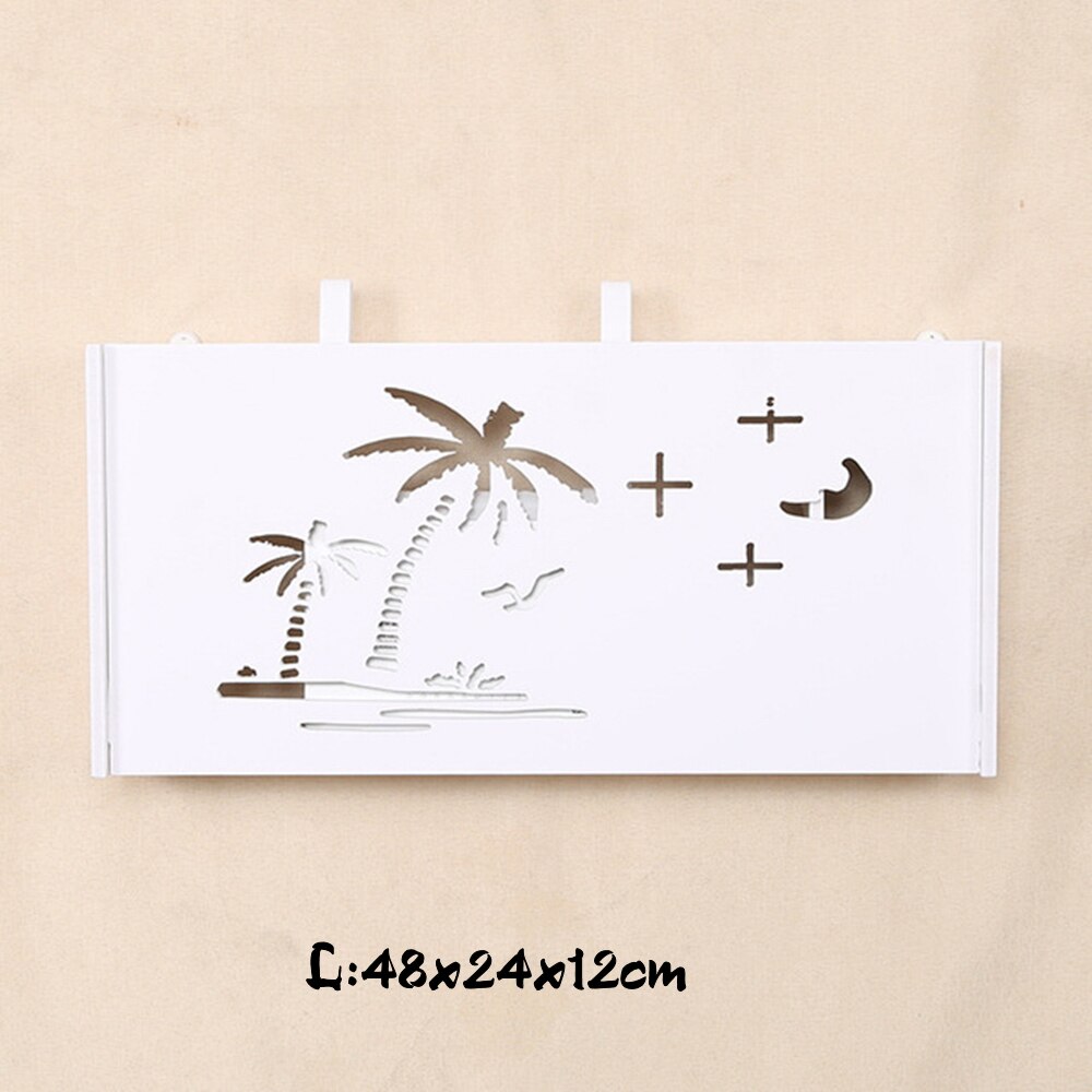 Wifi Router Shelf Wall mount Storage Boxes Cable Power Wire Bracket Storage Box Wood-Plastic Wall Shelf Hanging Plug Bracket Box: L (5)