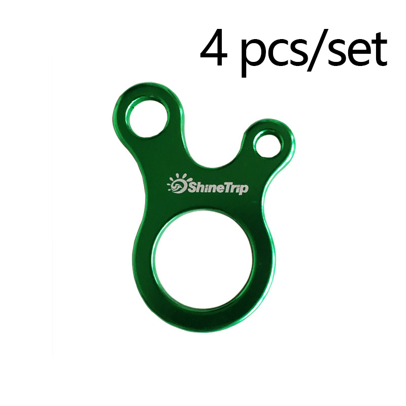 ShineTrip 4 pièces Camping tente cordon corde attache Guy ligne coureur ajusteur mousqueton crochet cintre tendeur vent corde bouchon: 4PCS Green