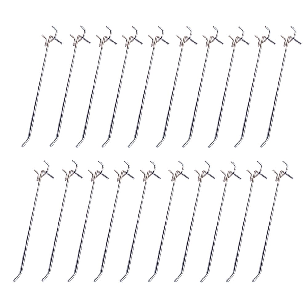 20pcs Wall Mount Home Shelving Accessories Easy Install Hanging Tool Garage Workshop Pegboard Hooks Manganese Steel Heavy Duty