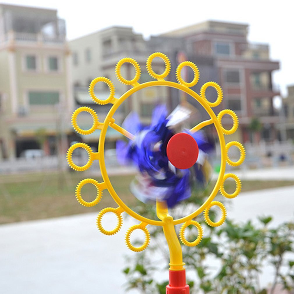 Twee-In-een Kinderen Speelgoed Bubble Stok Windmolen Draagbare Kinderen Bubble Wand Buiten Activiteit Bubble Concentraat Speelgoed Voor meisjes Jongens