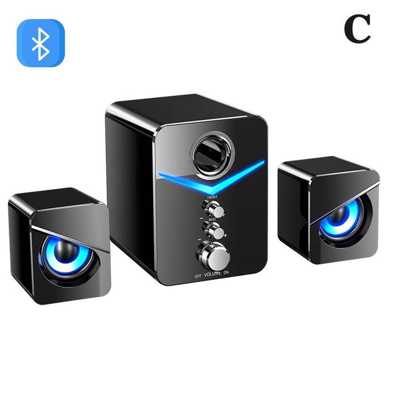 AUX Wired Bluetooth Speaker Combination Computer Speakers Theater For Laptop Box Music Player Home Sound PC Subwoofer Syste W1M6: C