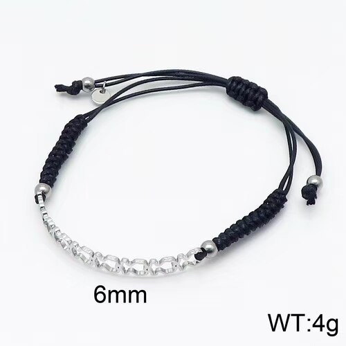 Women Men Punk Silver Color Rose Gold Titanium Steel Weave Bear Hollow Star Chain Leather Bracelets Pulseras Jewelry