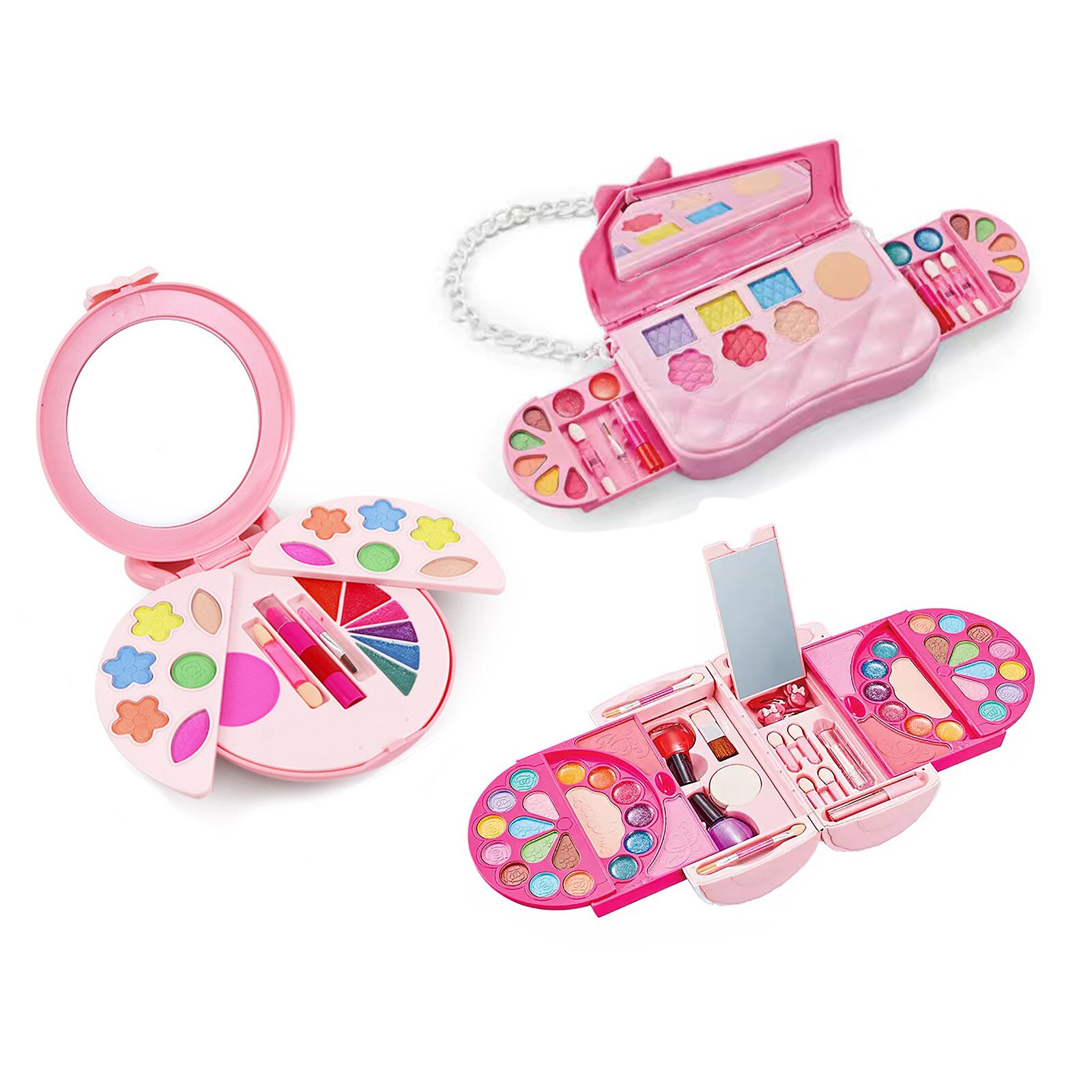 Meninas compõem conjunto de brinquedos fingir jogar princesa rosa maquiagem beleza segurança não-tóxico kit brinquedos para meninas vestir brinquedos cosméticos