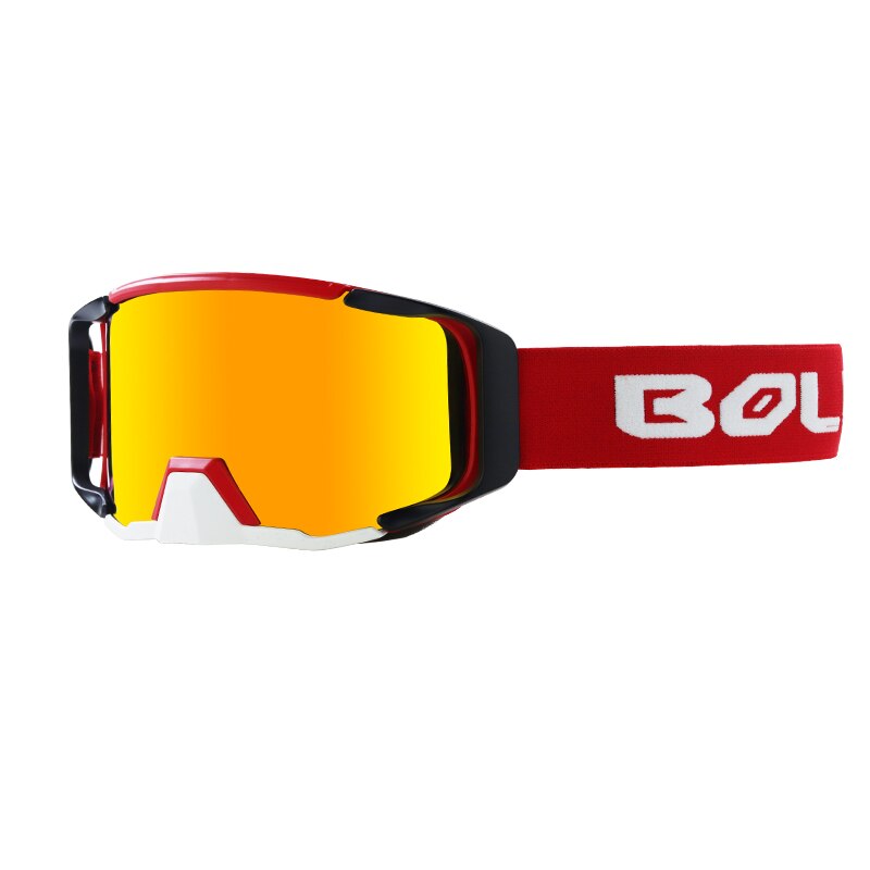 Gafas de sol para motocicleta, lentes protectoras de seguridad para Motocross, casco de visión nocturna MX, gafas de conducción para conductor: Red lenses