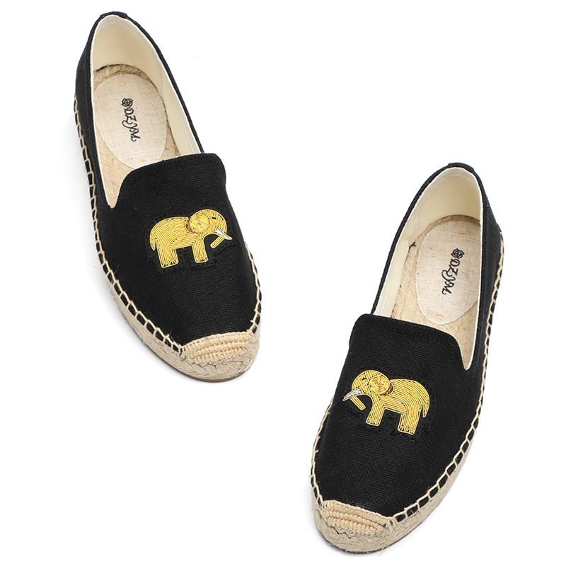 Espadrille à plate-forme sans lacet printemps pour femme: Black / 5