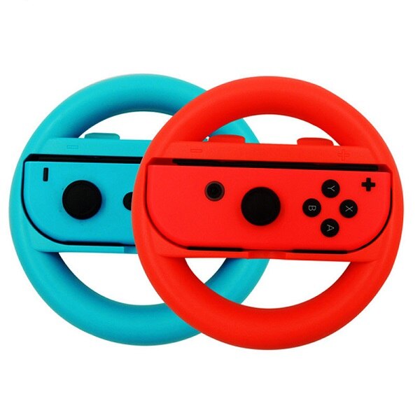 2pieces/set Controller Grips Joy-Con Case For Nintend Switch Joy Con Handle NS N-Switch Game Console Accessories: wheel red blue