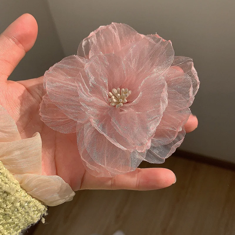 Hawaiiaanse bloem haarspeldjes Plumeria Hibiscus bloemen haarspeldjes bruids haarspelden Rose haarspeld sieraden zomer strand reizen: Abrikoos