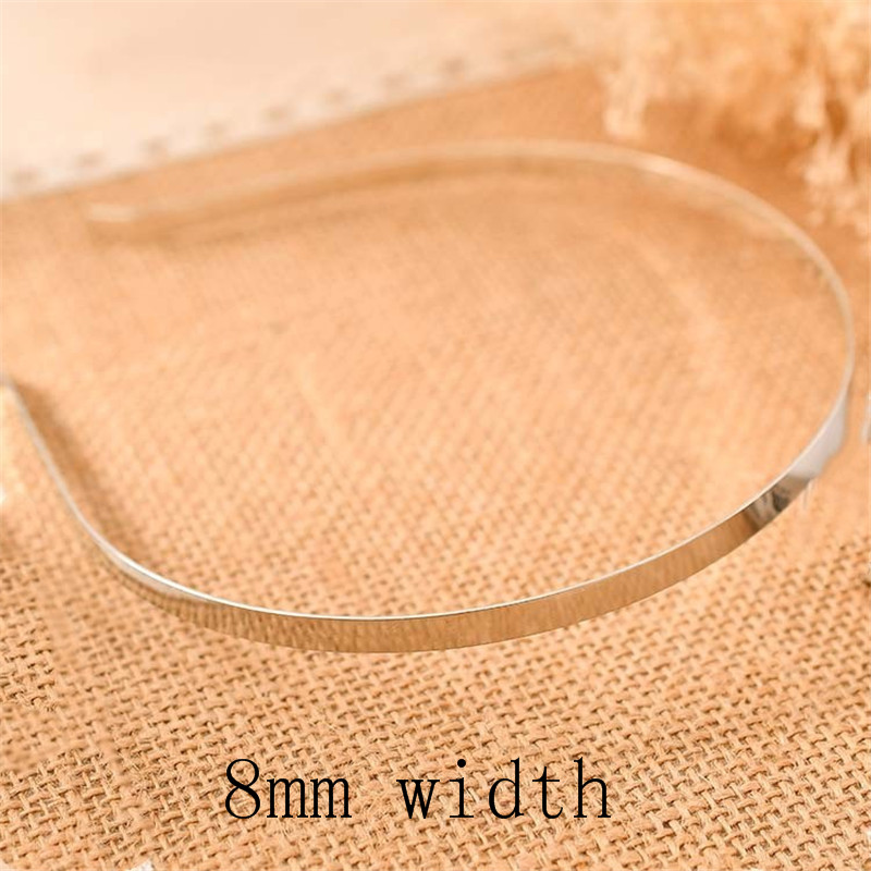 Basehome 10 Pcs 2/4/6/8/10 Mm Breedte Head Bands Goud Zilver Kleur Haar bands Hairwear Base Instellen Diy Sieraden: silver 8mm