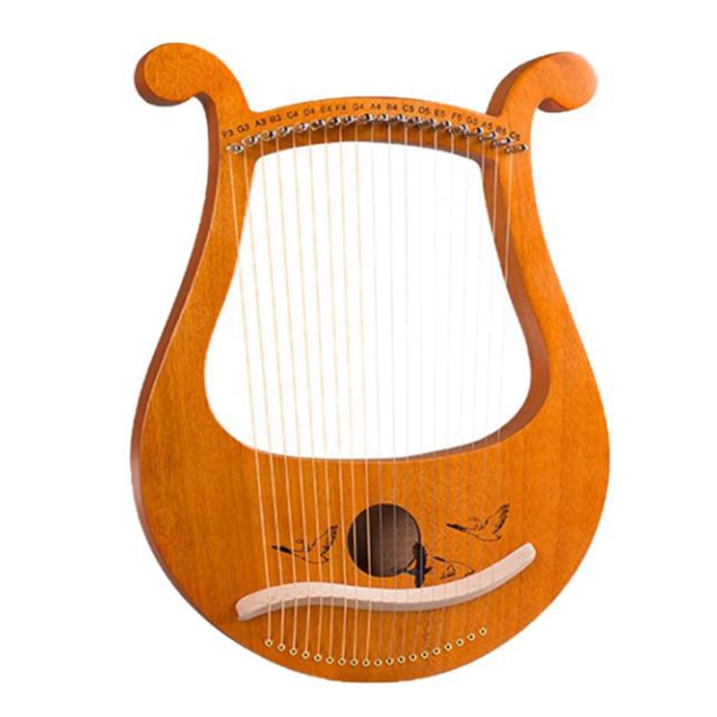 Lier Harp,19 String Griekse Viool, 19 String Lier Unieke Patronen Gesneden Fonetische Symbolen, voor Muziek Liefhebbers Beginners,Etc: Default Title