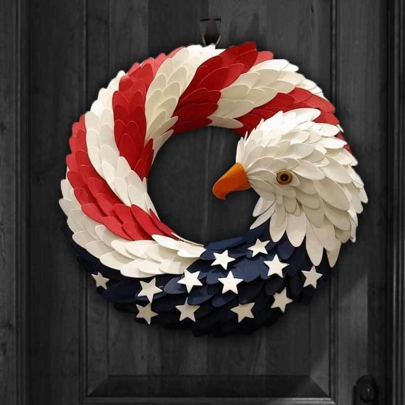 American Eagle Wreath - Patriotic Wreath for Front Door Election Vote President American Eagle Garland