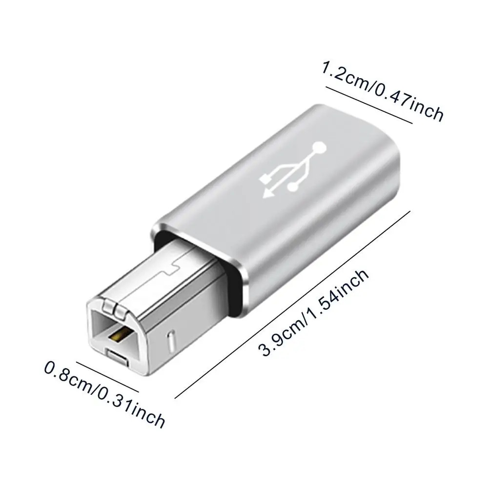 USB 2.0 Printer Adapter USB Type C to Type B Male For Printer Hard Drive Base Fax Machine Scanner USB 2.0 Type C Printer Adapter: WHITE
