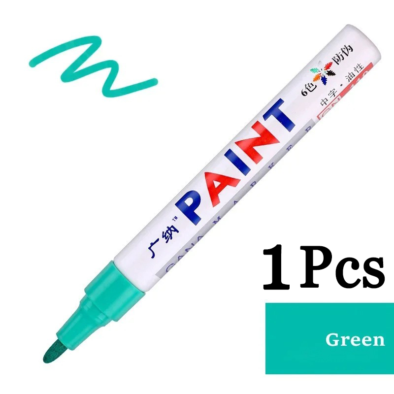 Rotuladores de pintura de colores permanentes, marcadores impermeables, pintura de tela de goma de rodadura de neumáticos, marcadores de pintura de metal de 12 colores, 1/6