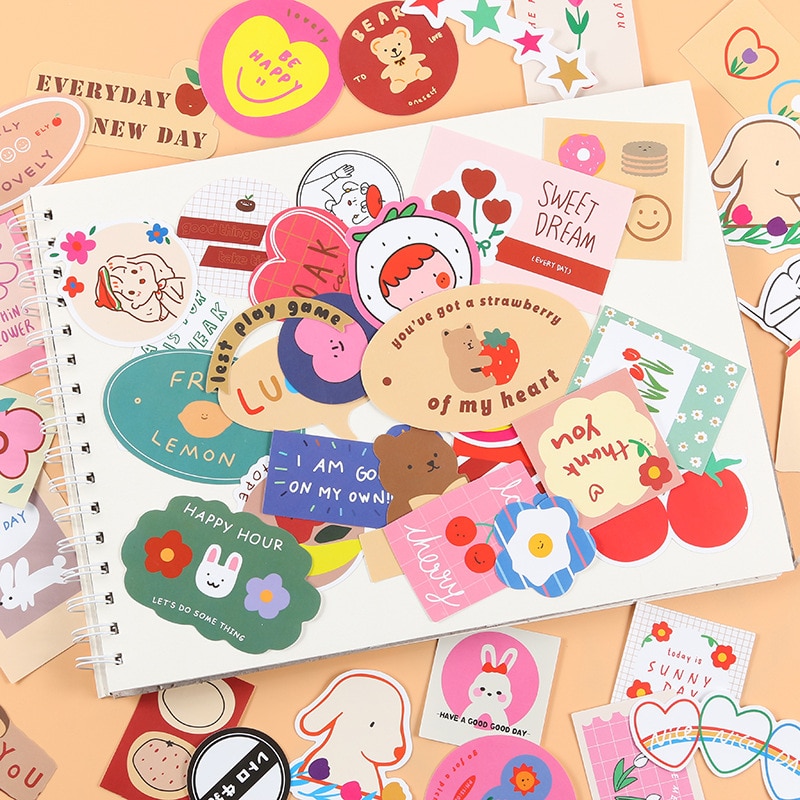 49pcs sunny day 02 series waterproof stickers DIY scrapbooking journal primer collage mobile phone computer decorative stickers