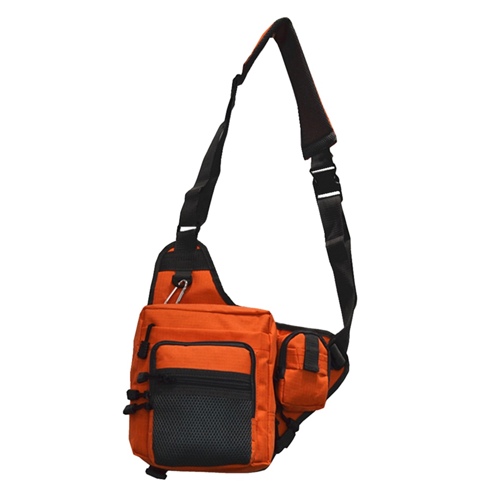 Waterproof Fly Fishing Waist Pack Crossbody Sling Bag Lure Tackle Bag BHD2: Orange
