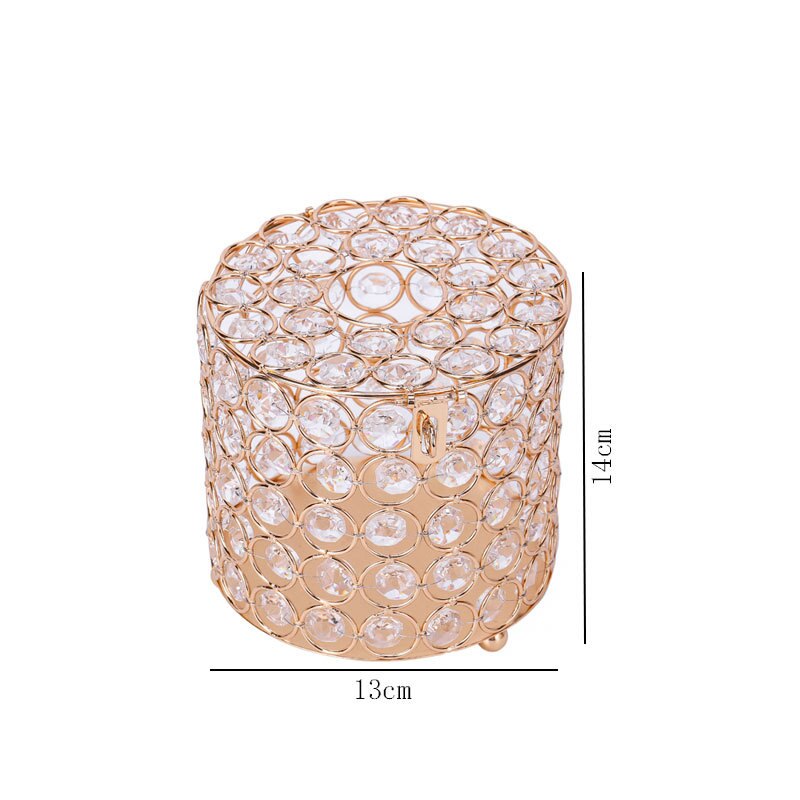 DesktopPaper Roll Paper Tray Round Square Paper Roll Home Decoration Light Luxury Crystal Cylinder Paper Roll Paper Tray: A