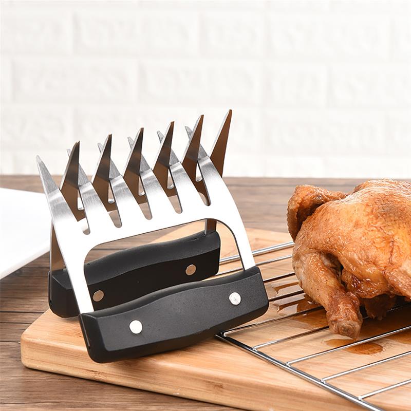 2pcs Barbecue Paws Meat Claws Pulled Chicken Shredder Pork Handler Carving Forks BBQ Grill Meat Handler Kitchen Forks Tool