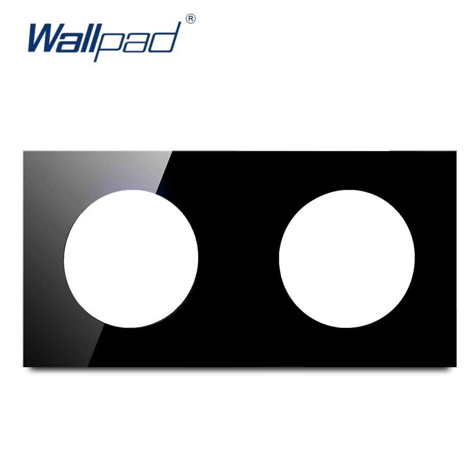 Wallpad 4 Tempered Glass Panel Only 344*86mm White And Black Round Circle: 2 Black