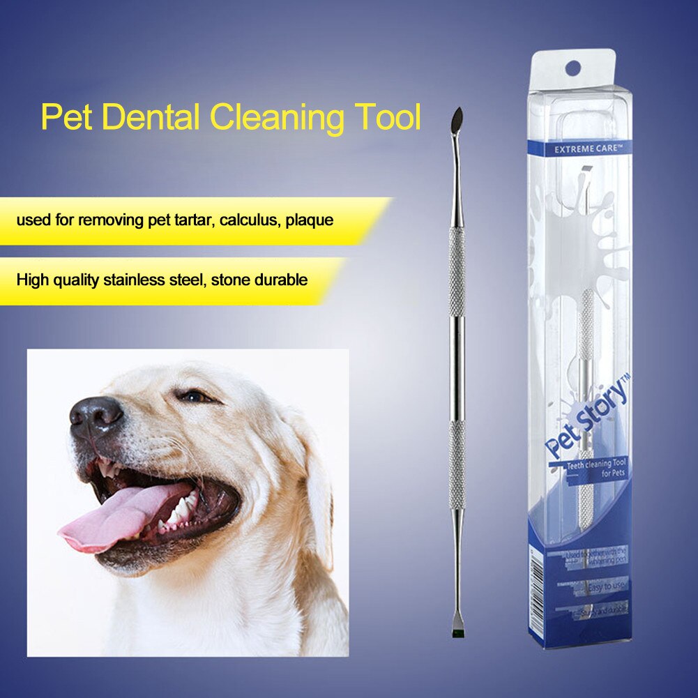 Rvs Dental Stenen Schraper Tandsteen Remover Dubbelzijdig Huisdieren Tanden Cleaning Tools Honden Katten Tandsteen Remover # W0