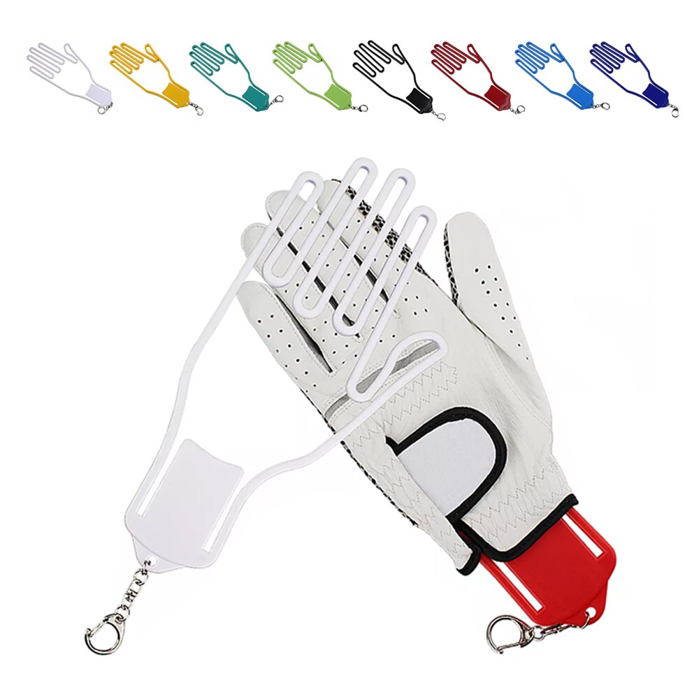 Golf Handschoen Houder Handschoen Rack Droger Hanger Brancard Voorkomen Handschoenen Krimpen Vervormen Plastic Met Sleutelhanger 8 Kleuren