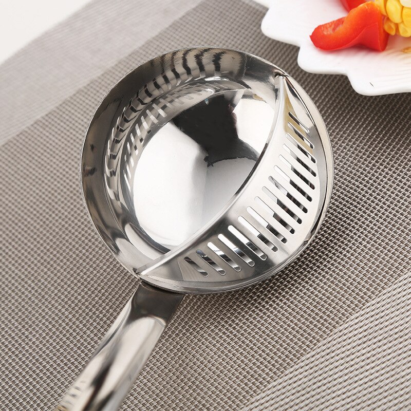 Double-Use Colander Set Cooking Spoon Strainer Stainless Steel Pot Soup Spoon Kitchen Restaurant Supplies C1238 b