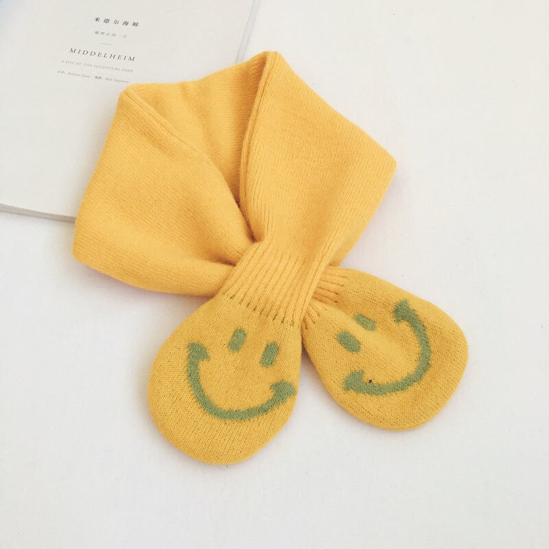 Style coréen hiver bébé filles garçons mignon dessin animé tricoté écharpe enfants doux tout-match croix foulard
