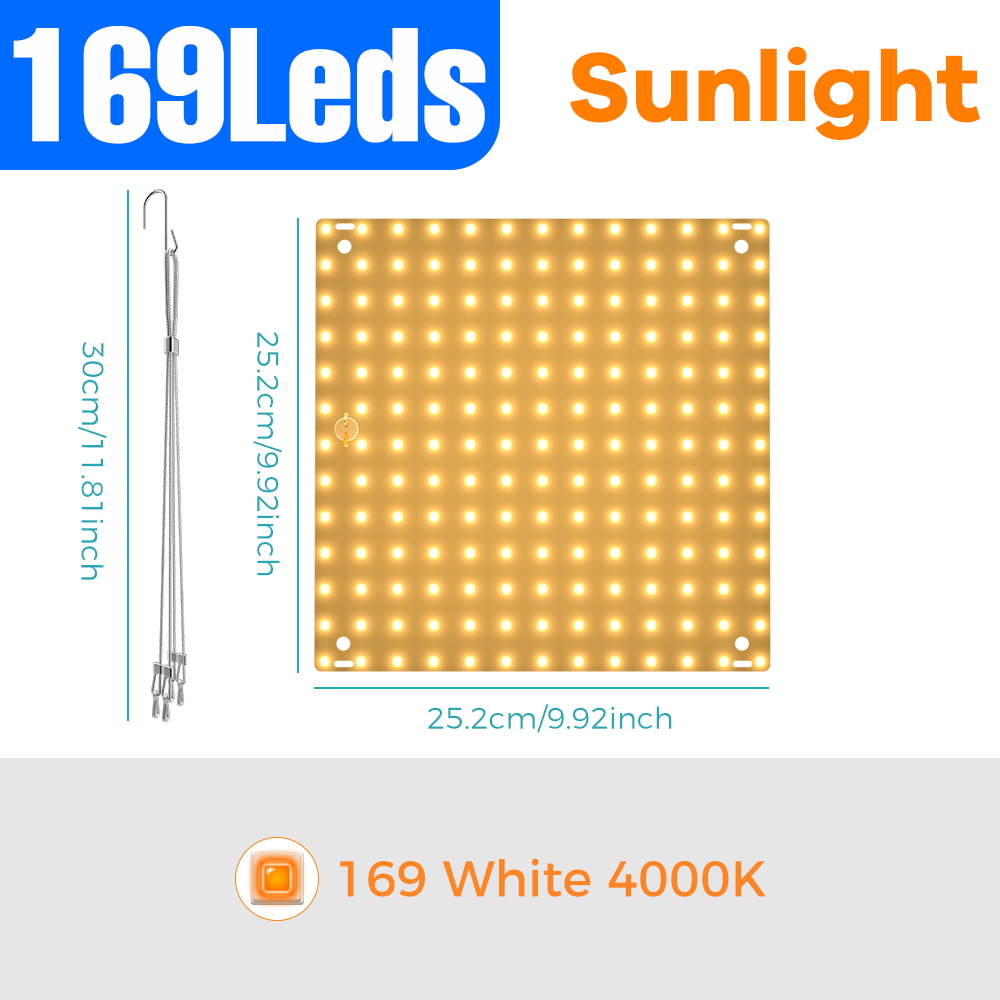 LED-Pflanzenwachstumslicht, 300 W, Vollspektrum, Quantum-Gremium, Hydrokultur-Tafel-Lampe, Wachstumsbox, Gewächshausanbau, Beleuchtung, 110 V/220 V: WEISS / EU