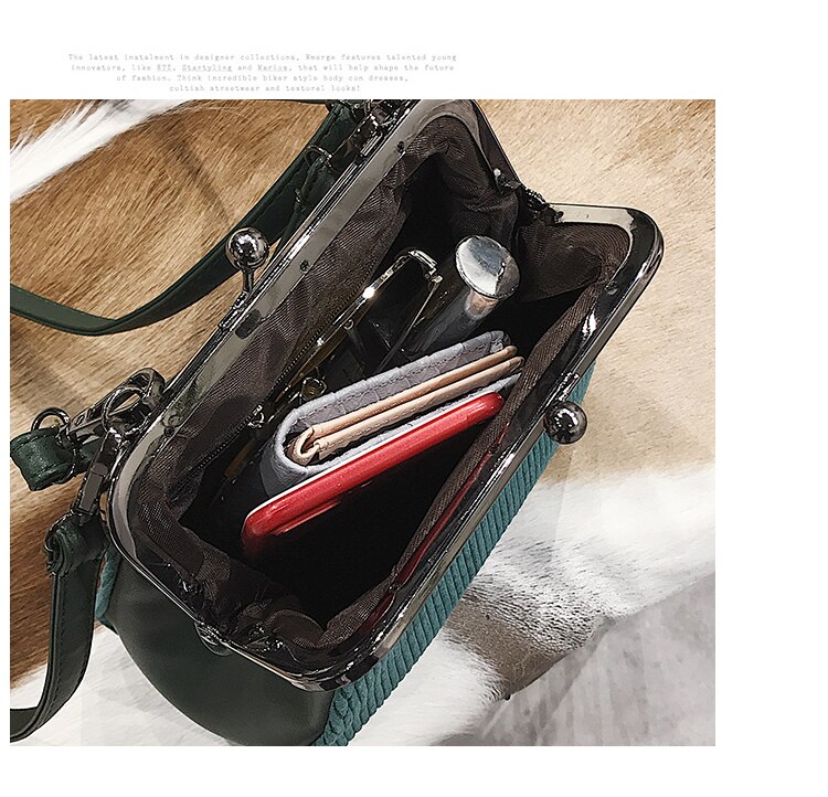 LilyHood, bolso de mensajero de pana a rayas para mujer, bolso Retro de concha, pequeño bolso de hombro, bolso de mano de , pequeño bolso de mano