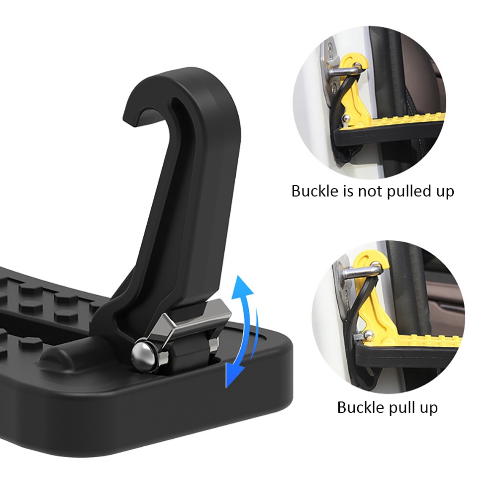 Folding Car Door Step Universal Latch Hook Step Mini Auxiliary Foot Pedal Aluminium Alloy Safety Hammer For Jeep Car Accessories