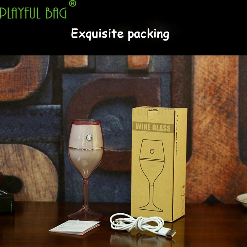 Kleurrijke Nachtlampje Usb Rode Wijn Cup Model Aromatherapie Luchtbevochtiger Auto Luchtreiniger Bar Indoor Accessoire Speelgoed Voor Kinderen Z74