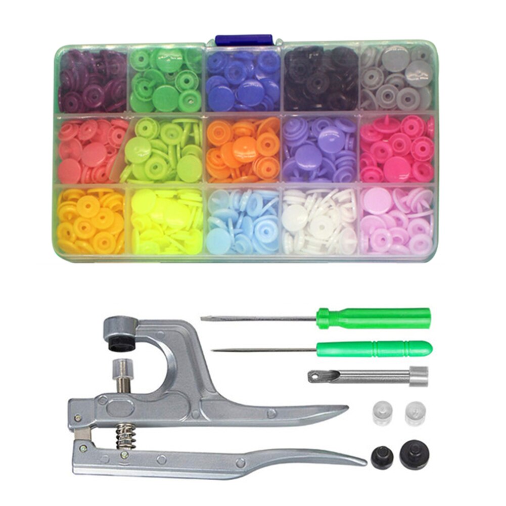 360 Sets T5 Plastic Drukknoop Met Snaps Tangen Tool Kit & Organizer Containers Bedienen Snaps Diy Familie Naaien gereedschap