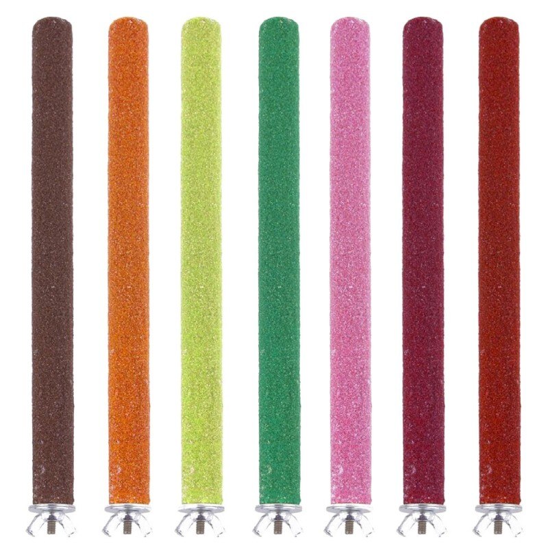 Wood Grinding Claw Stick Parrot Stand Rod Birdcage Supplies Parrot Molar Bar Bird Nest Scrub Station Bar Bird Toy Random Color: AL-20