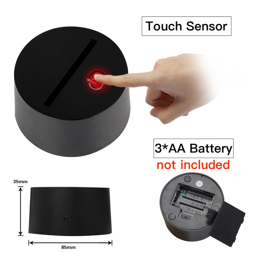 Ebene Biene LED Nachtlicht berühren Sensor 7 Farbwechsel apis Dekorative Lampe Art freundlicher Baby Bausatz Nachtlicht Honigbiene 3D lampe