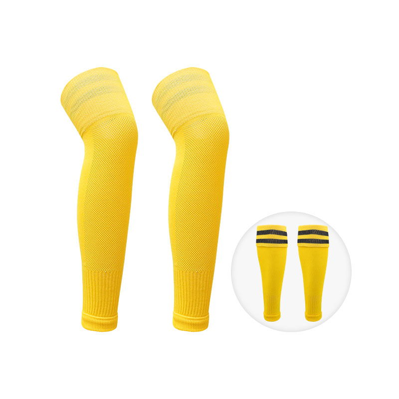 Fotbollsstrumpor för vuxna, vadstrumpor över knä, fotbollsleggings, barn, andningsbara sportknäskydd, benskydd, knäledsskydd: 3xs / Gul