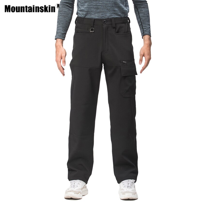 Mountainskin Men Winter Hiking Fleece Loose Pants Windproof Outdoor Camping Skiing Trekking Sport Breathable Warm Trousers VA870