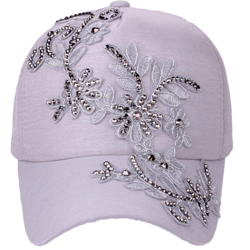 Mode Witte Baseball Cap Vrouwen Bloemen Vorm Jeugd Meisjes Hoeden Casquette Homme Womens Grey Borduren Klinknagel Snapback Cap